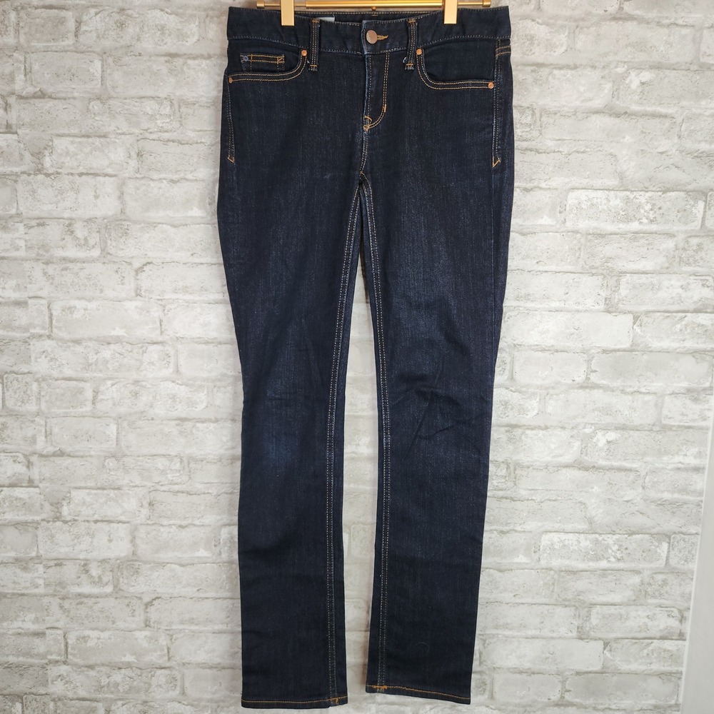 Gap 1969 Real Straight Jeans Dark‎ Blue Wash Low Rise 25R